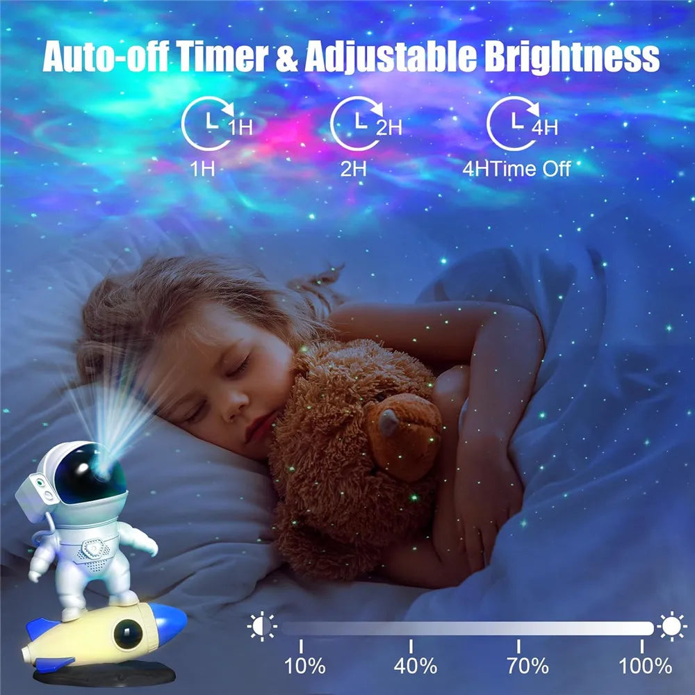 Astronaut Galaxy Star Projector Night Light – Nebula Lamp for Kids & Bedroom!