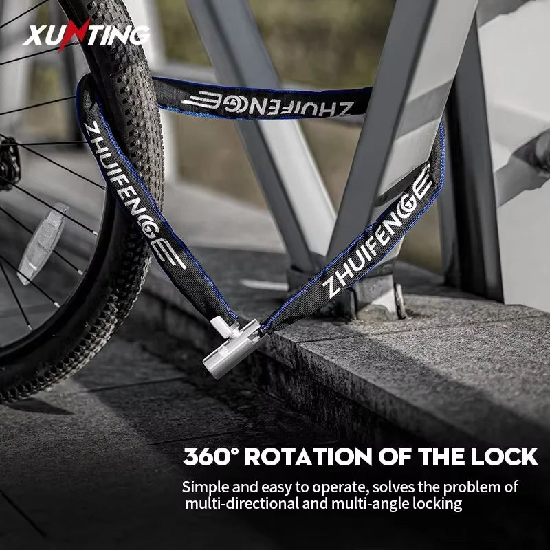 Bike Chain Lock, Heavy Duty, Stronger Security Anti-Theft Lock for Road & Mountain Bikes