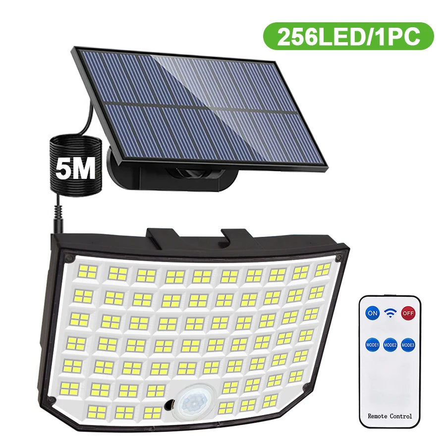 Solar Outdoor Light 328/348 LED - Motion Sensor, IP65 Waterproof, 3 Modes