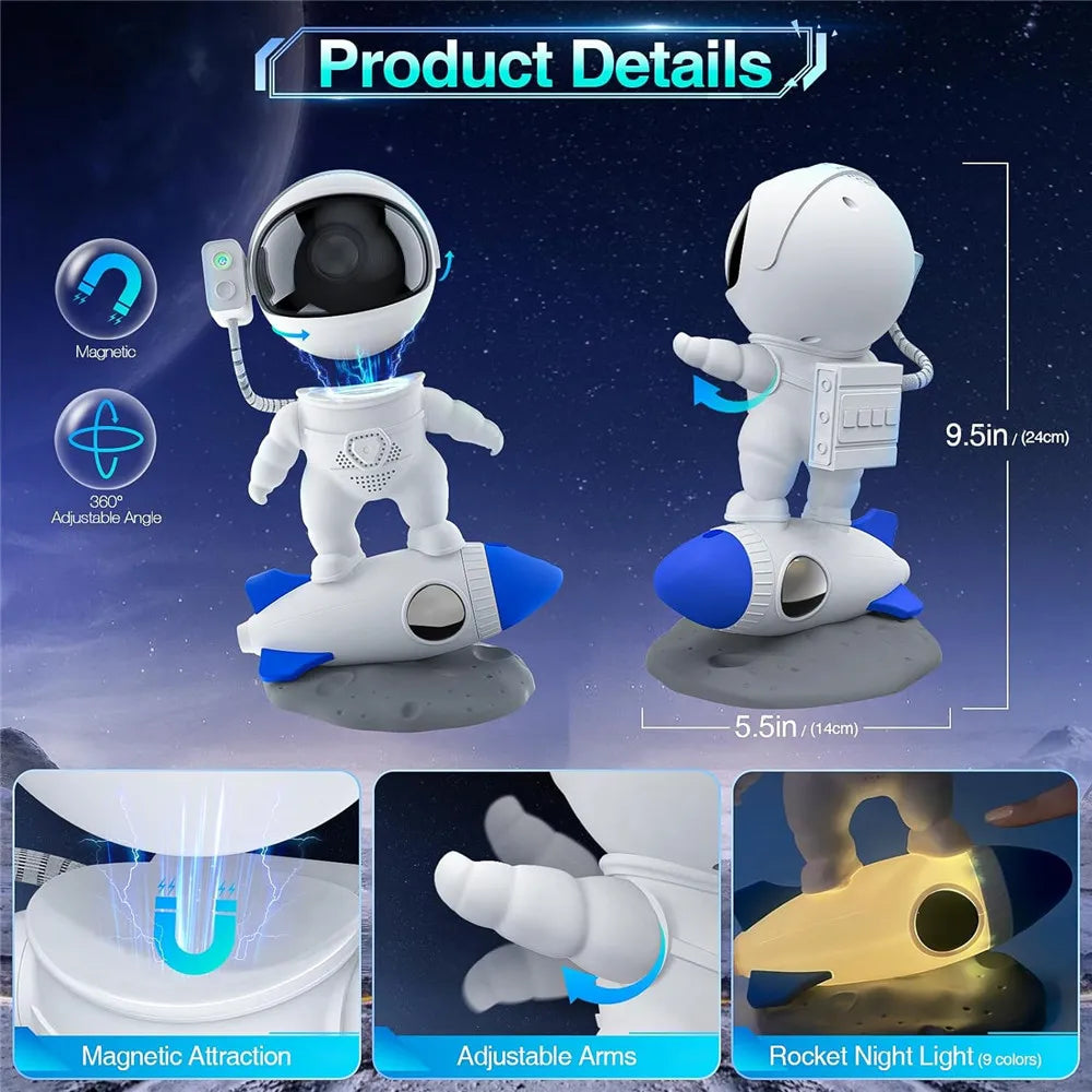 Astronaut Galaxy Star Projector Night Light – Nebula Lamp for Kids & Bedroom!