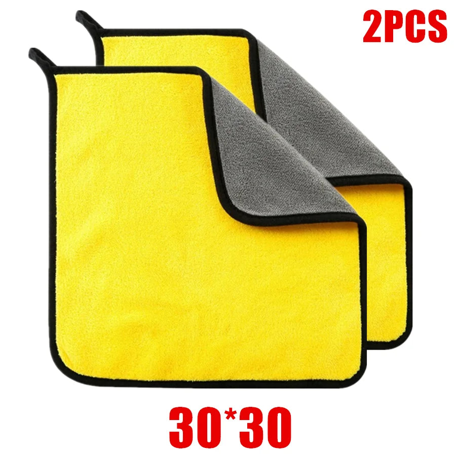 1/2/6pcs Microfiber Car Cleaning Towels - Professional Detailing & Drying Cloths