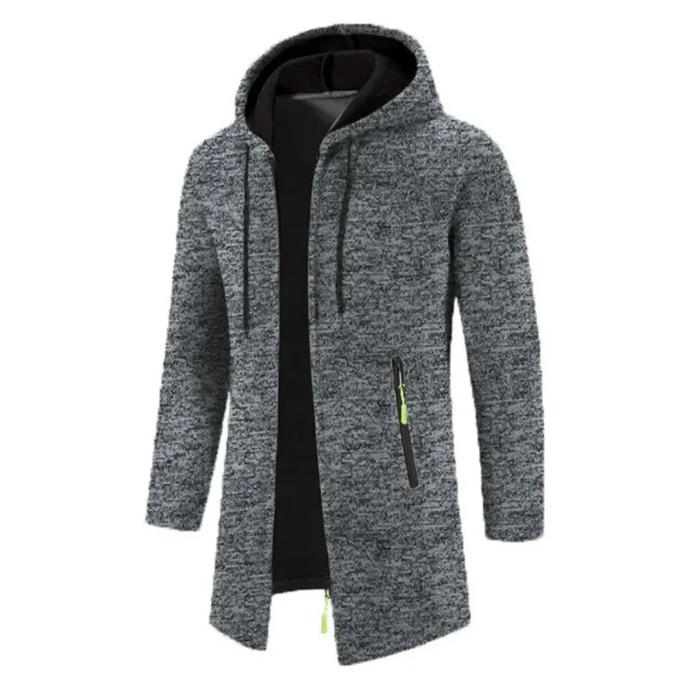 Autumn Men's Long Sleeve Sweatshirt with Zipper Hooded Oversize Winter Jacket