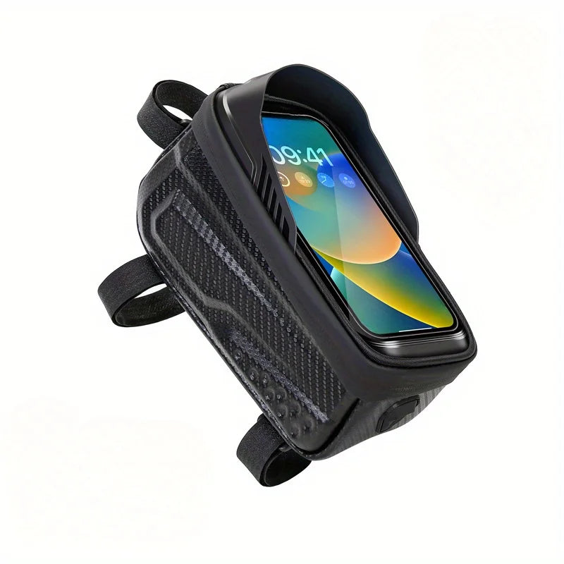 Bicycle Top Tube Bag, Waterproof Frame Bag, Hard Shell Mobile Phone Bag for Mountain Bike