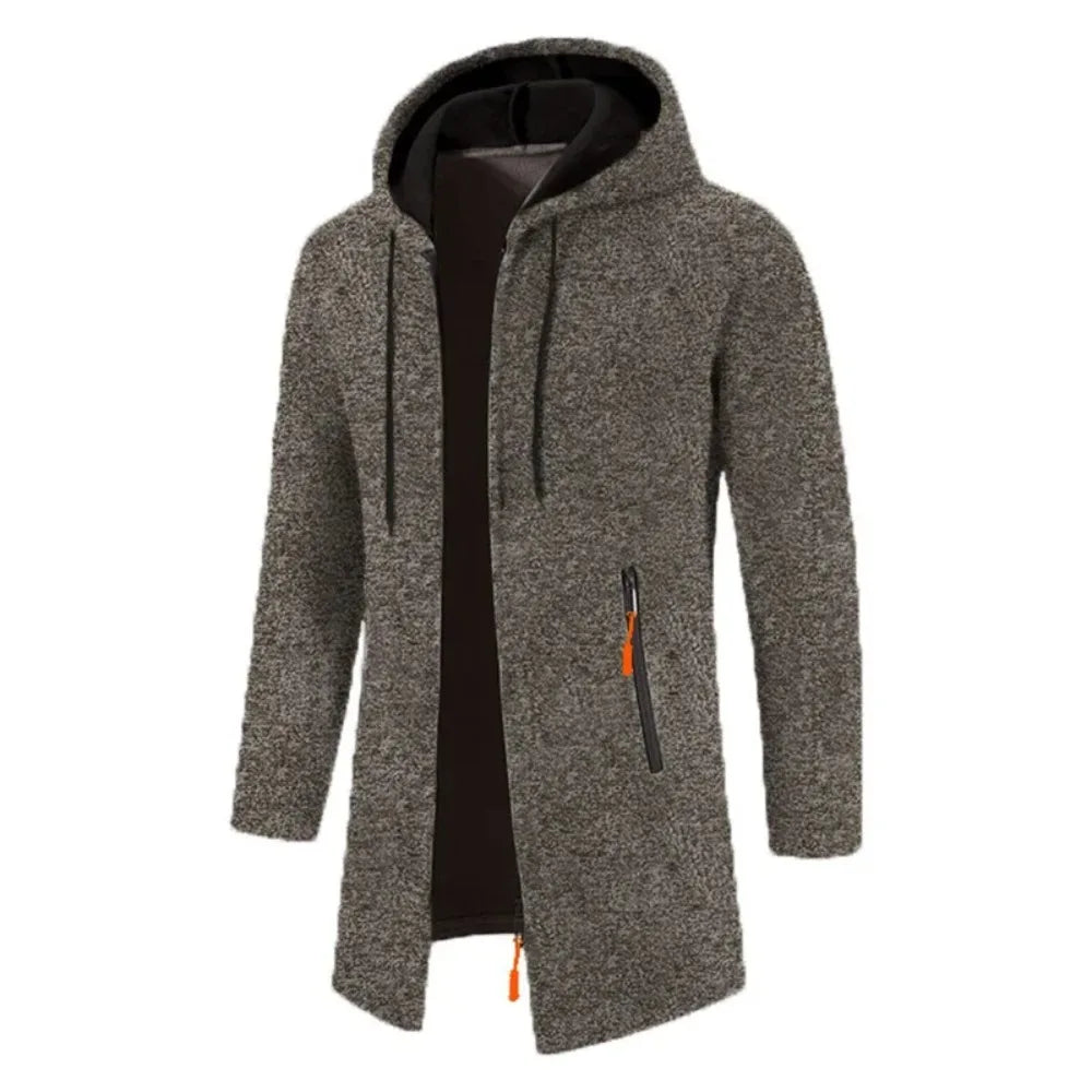 Autumn Men's Long Sleeve Sweatshirt with Zipper Hooded Oversize Winter Jacket