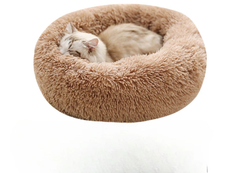 Home Plush Pet Nest – Winter Cat & Dog Bed, Warm, Detachable & Washable, Round Pet Bed