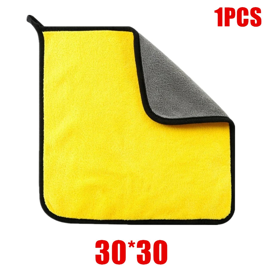 1/2/6pcs Microfiber Car Cleaning Towels - Professional Detailing & Drying Cloths