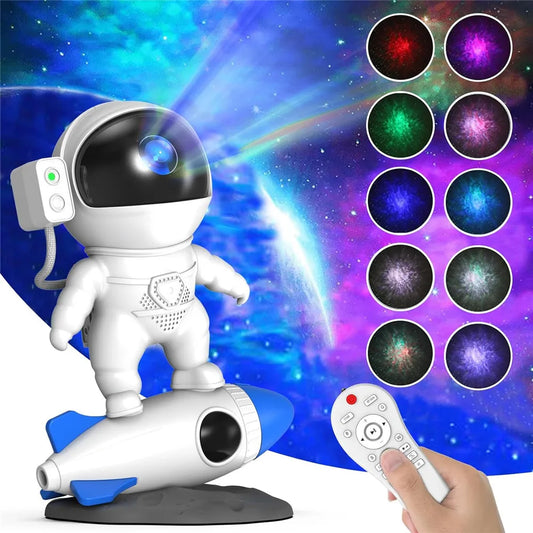 Astronaut Galaxy Star Projector Night Light – Nebula Lamp for Kids & Bedroom!