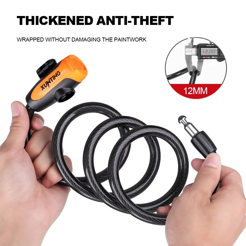 Bike Lock Coiled Cable, Secure Keys, Weatherproof Anti-Theft Bicycle & Scooter Lock with Mounting Bracket