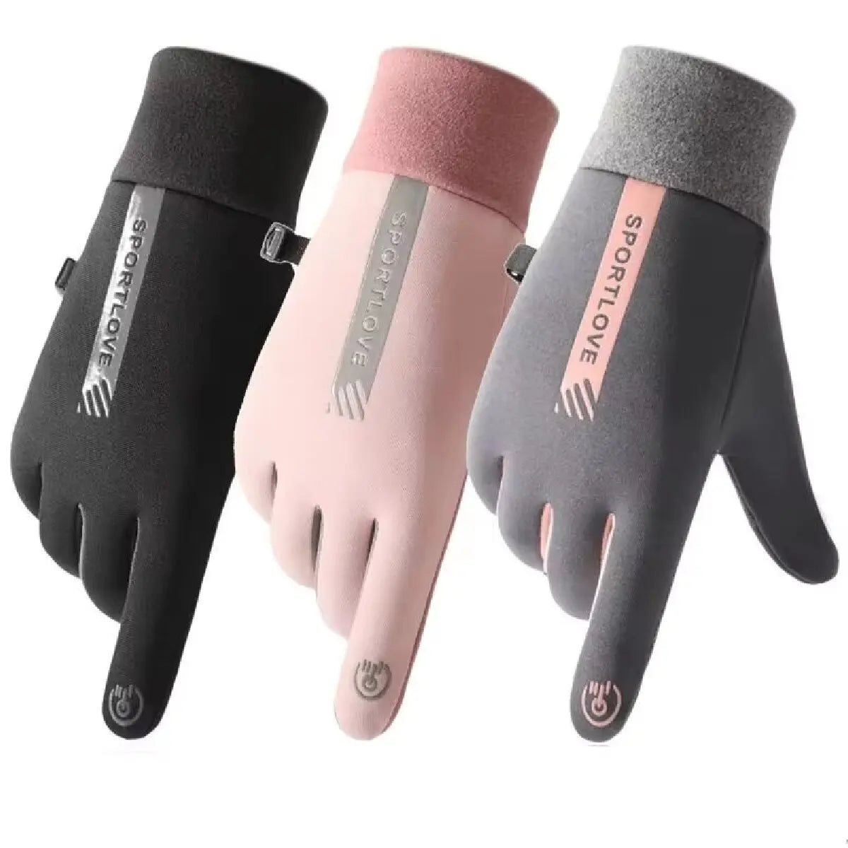 Winter Cycling Gloves Women Waterproof Thermal Fleece Windproof Outdoor Ski Mittens