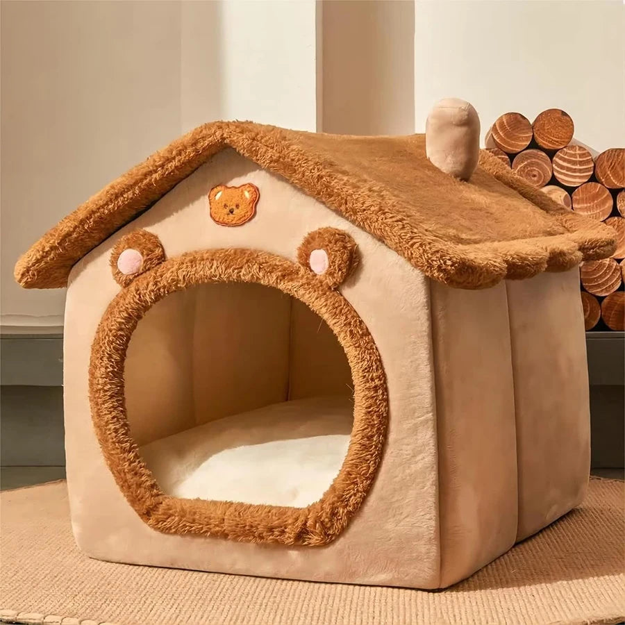 Foldable Pet House, Removable Washable Cat House, Puppy Cave Sofa Bed for Small Pets