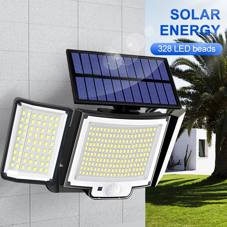 Solar Outdoor Light 328/348 LED - Motion Sensor, IP65 Waterproof, 3 Modes