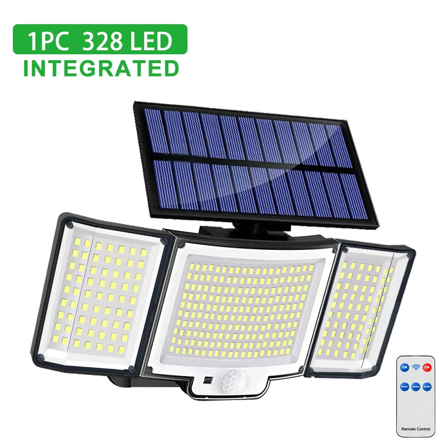 Solar Outdoor Light 328/348 LED - Motion Sensor, IP65 Waterproof, 3 Modes