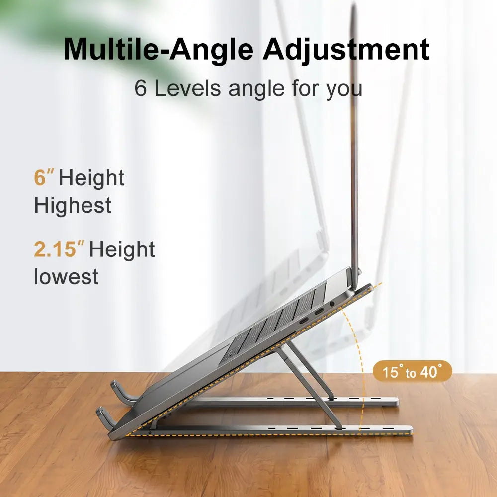 Portable Laptop Stand, Aluminum Notebook Support, MacBook Air/Pro Holder, Foldable PC Base