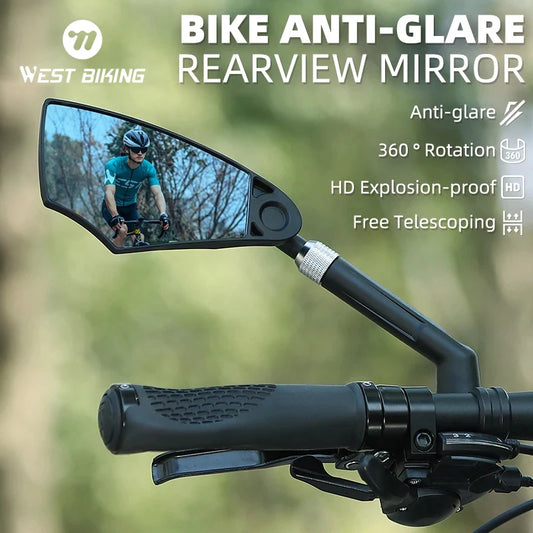 Anti-Glare Handlebar Bicycle Mirror, Rear View for E-Bike & Scooter Accessories