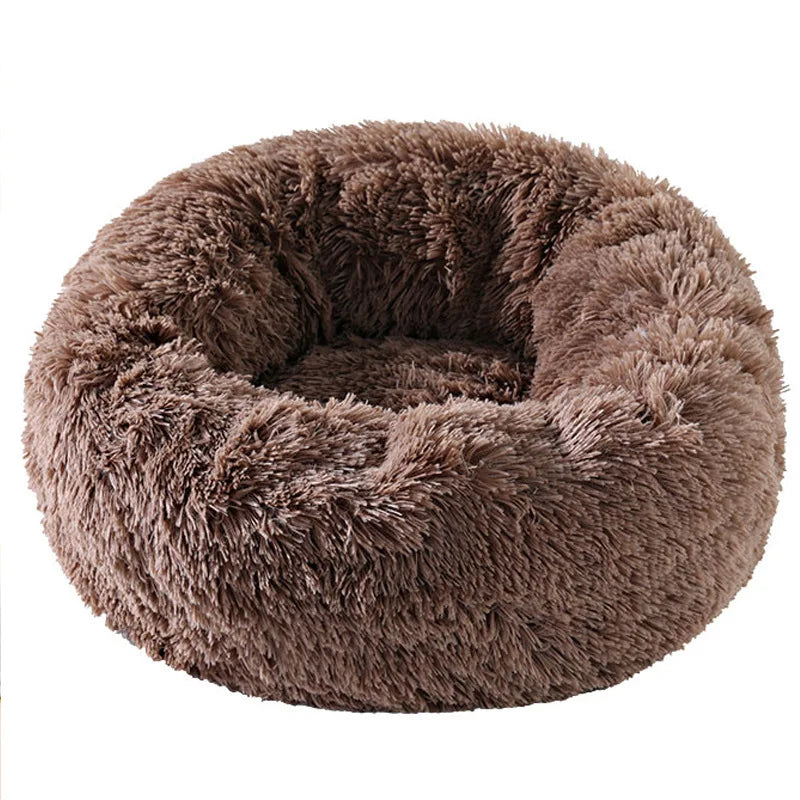 Home Plush Pet Nest – Winter Cat & Dog Bed, Warm, Detachable & Washable, Round Pet Bed