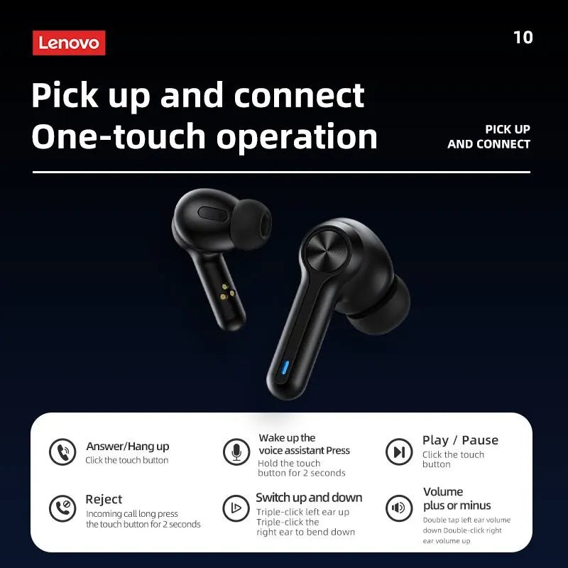 Lenovo LP3 Pro TWS Bluetooth 5.0 Earbuds - HIFI Music, Gaming, 1200mAh