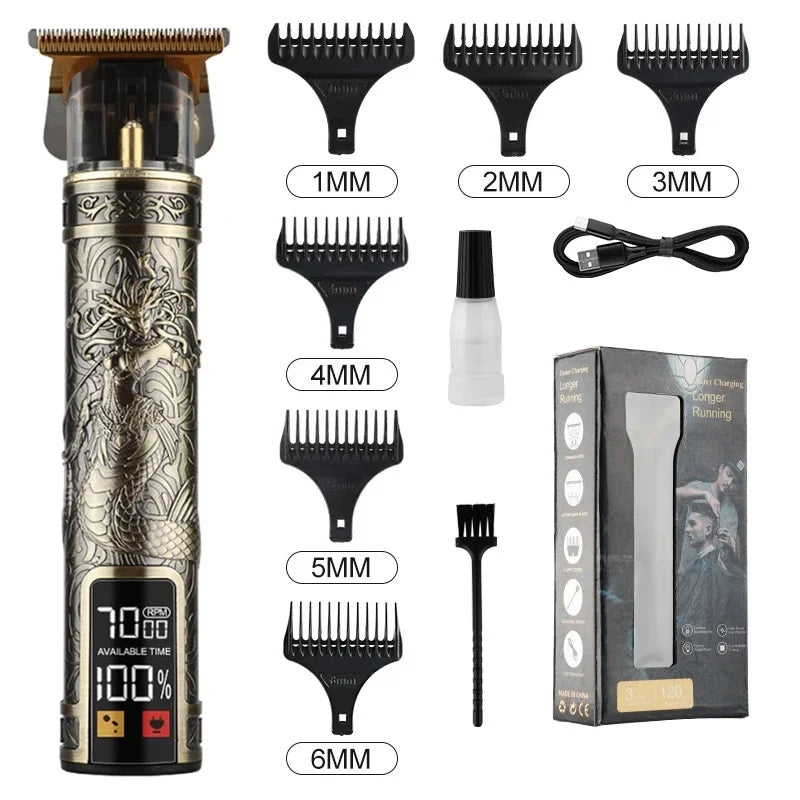 T9 LCD Electric Hair Trimmer - Precision Shaver, Oil Head, Clipper for Men Care