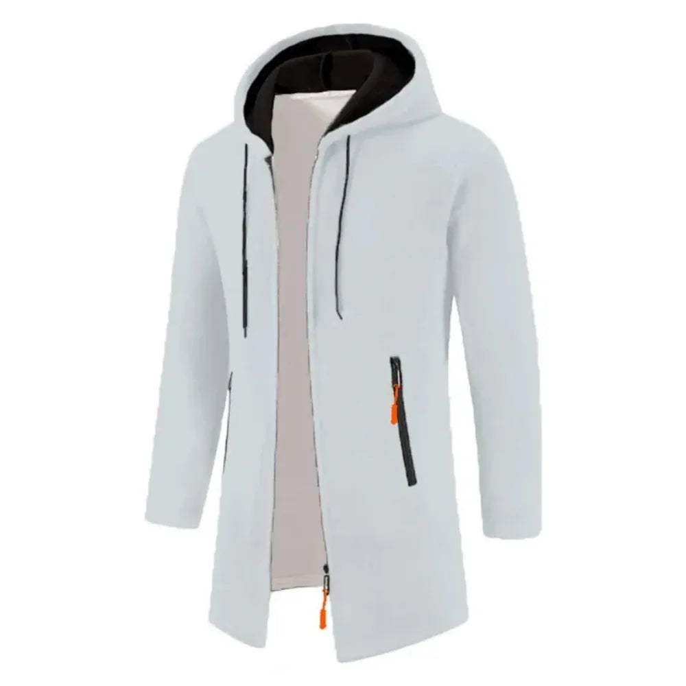 Autumn Men's Long Sleeve Sweatshirt with Zipper Hooded Oversize Winter Jacket