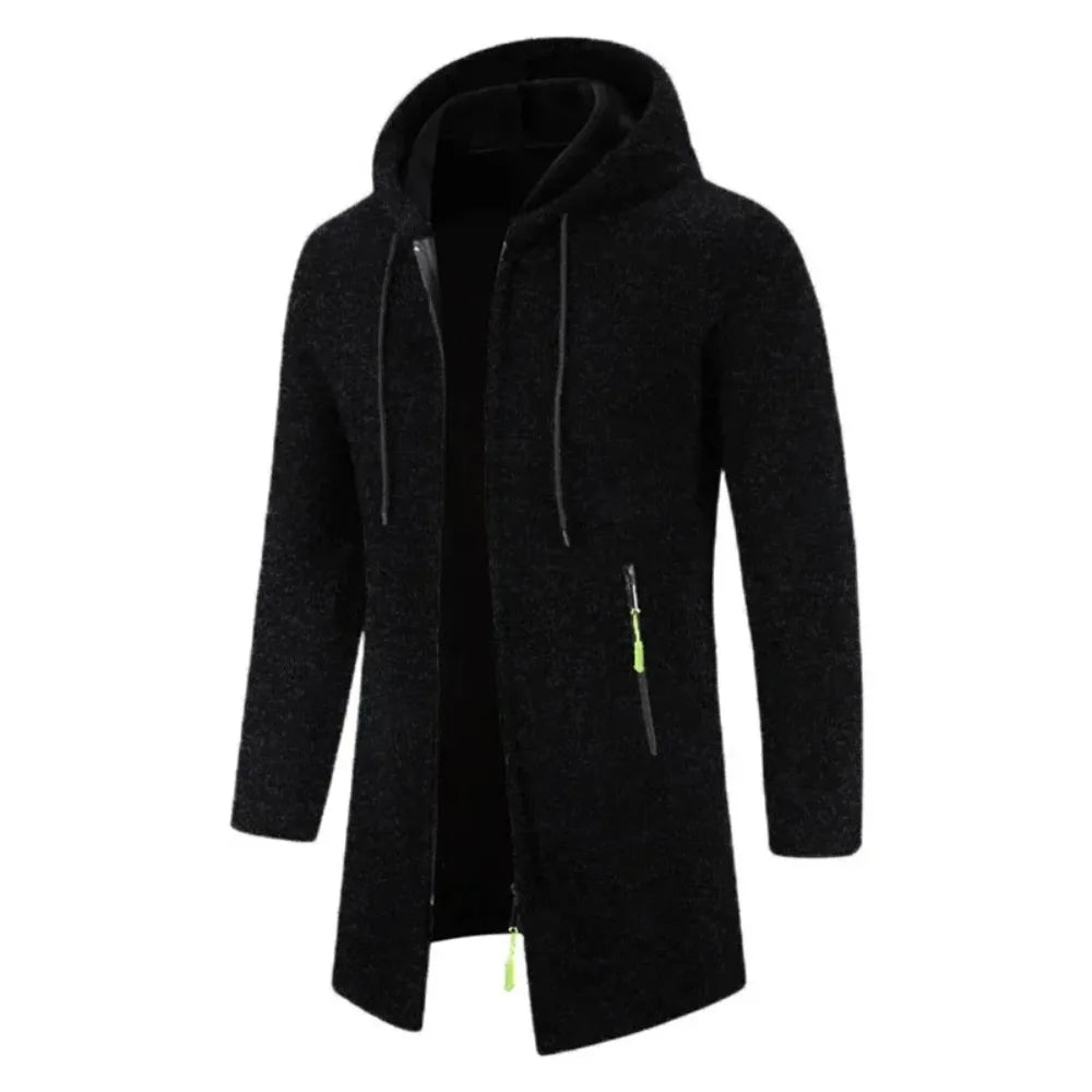 Autumn Men's Long Sleeve Sweatshirt with Zipper Hooded Oversize Winter Jacket