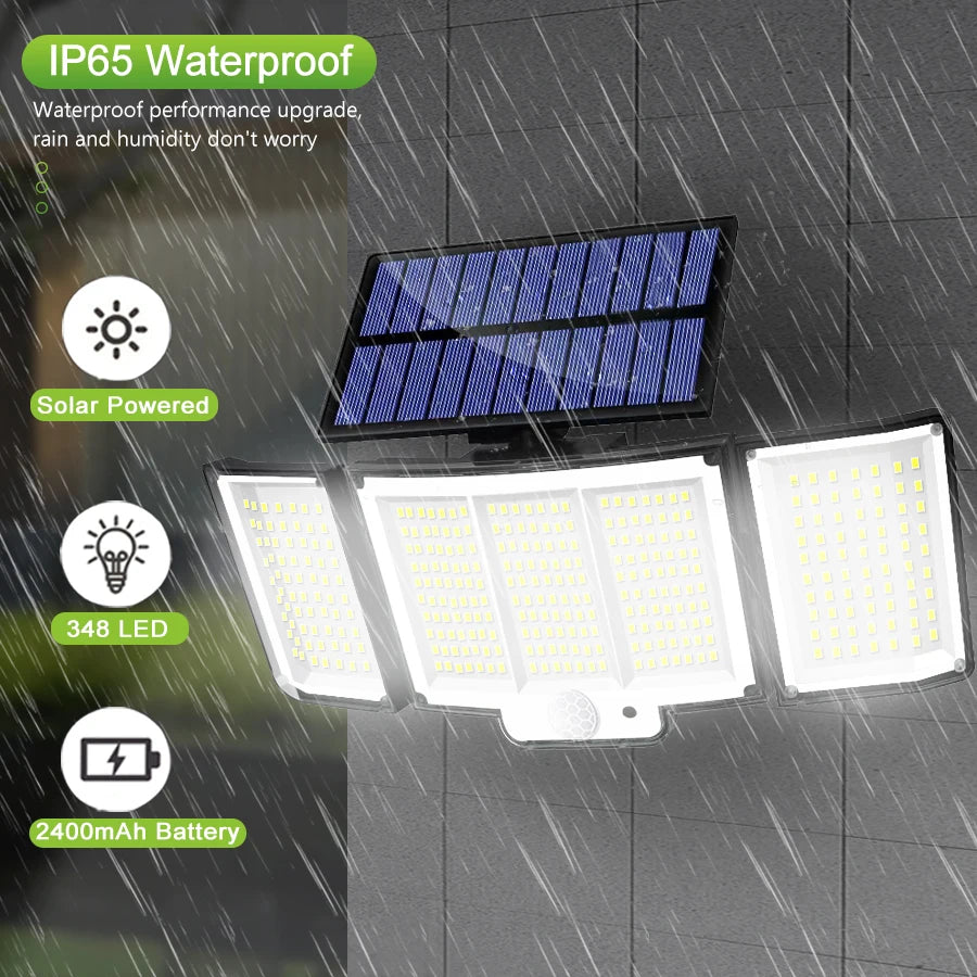 Solar Outdoor Light 328/348 LED - Motion Sensor, IP65 Waterproof, 3 Modes