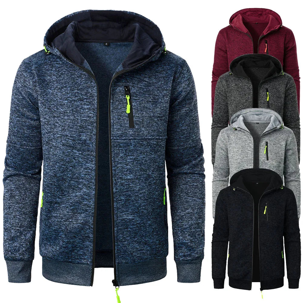 Men's Sports Fitness Casual Hooded Cardigan Jacket