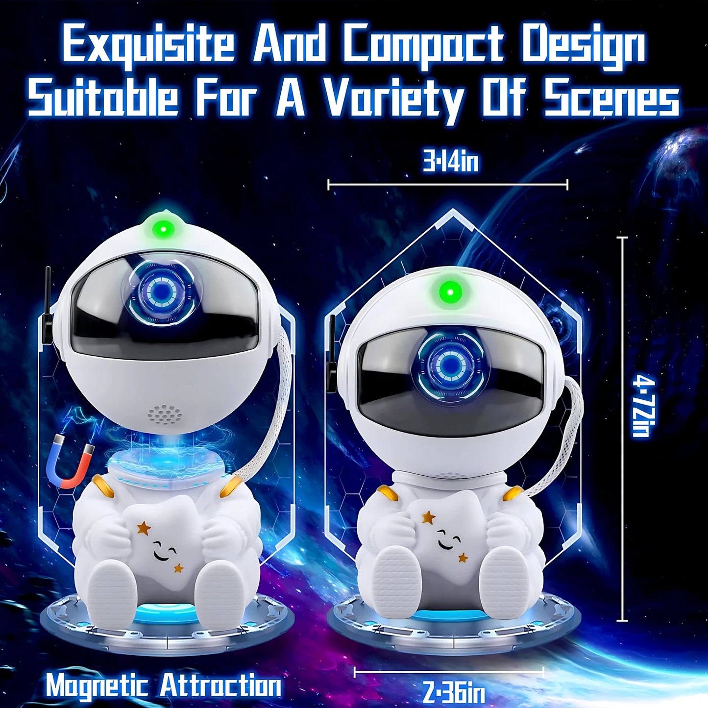 Astronaut Galaxy Projector LED Night Light with Remote Control for Kids & Home